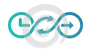 Infinite Loop Process Icon, Continuous Cycle and Endless Flow Vector, vector design Generative AI