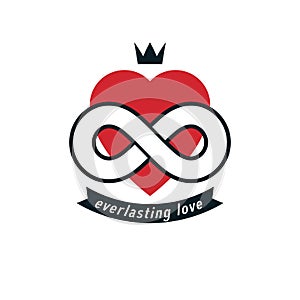 Infinite Love concept, vector symbol created with infinity loop