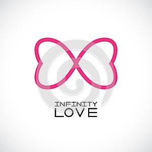 Infinite love symbol. endless symbol. Two hearts. Vector illustration