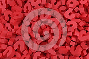 Infinite red question marks, business and marketing concepts