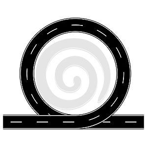 Infinite Road Loop Circle Asphalt Highway Vector Icon