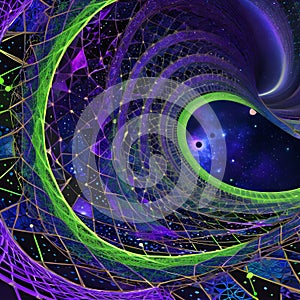 Infinite Spiral of Colors in the Abstract Cosmos: A Multidimensional Vista