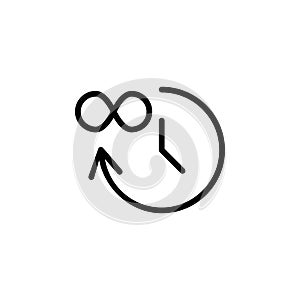 infinite time icon. Simple thin line, outline vector of Time icons for UI and UX, website or mobile application