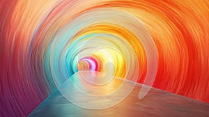 infinite gradient tunnel with warm to cool hues and illusion of motion photo