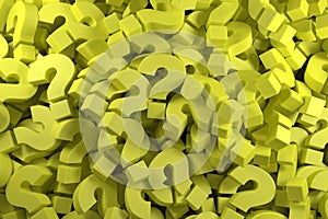 Infinite yellow question marks, business and marketing concepts