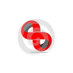 Infinity 3d motion shadow curves design symbol logo vector