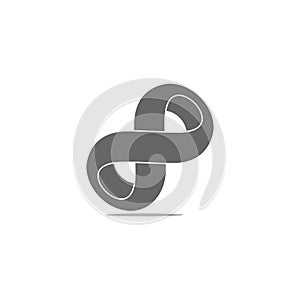 Infinity 3d motion shadow curves design symbol logo vector