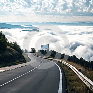 Infinity Bending Road and Clouds Design for Highway Advertisement