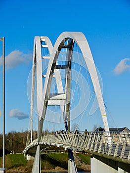 Infinity Bridge over the river at Stockton on Tees