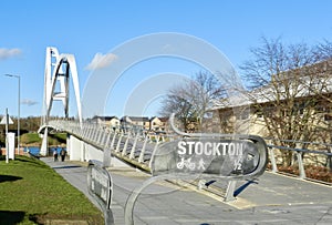 Infinity Bridge over the river at Stockton on Tees