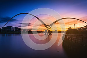Infinity Bridge at sunset In Stockton-on-Tees photo