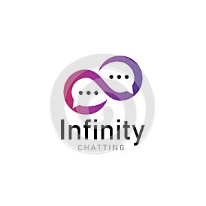 infinity chat media logo icon vector.
