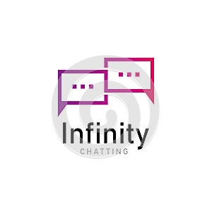 infinity chat media logo icon vector.