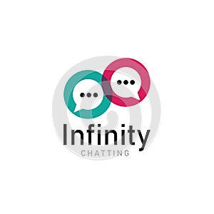 infinity chat media logo icon vector.