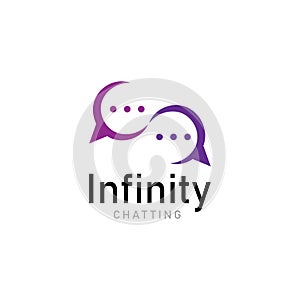infinity chat media logo icon vector.