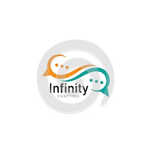 infinity chat media logo icon vector.
