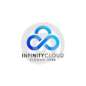 infinity cloud logo design icon template