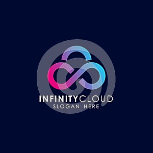 Infinity cloud logo design icon template. cloud tech logo design
