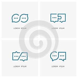 Infinity conversation and productive dialogue logo set