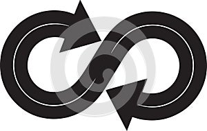 Infinity Cycle Arrows Symbol Direction Loop Circular Movement Rotation Reload Repeat