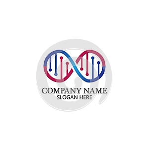 Infinity DNA Logo Icon Vector