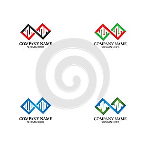 Infinity DNA Logo Icon Vector