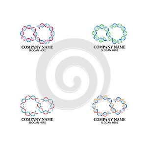 Infinity DNA Logo Icon Vector