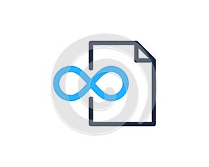 Infinity Document Icon Logo Design Element