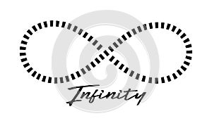 Infinity dotted line vector sign icon