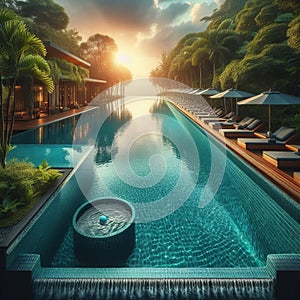 Infinity Edge Pool A pool with one or more edges that overflow i