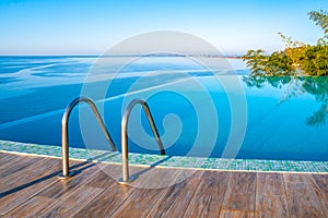 Infinity Edge Swimming Pool Water, Beautiful Black Sea View