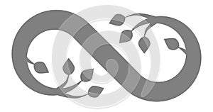 Infinity flourish symbol icon - gray, isolated - vector