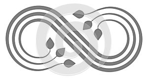 Infinity flourish symbol icon - gray, isolated - vector