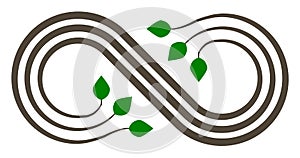 Infinity flourish symbol icon - tree, isolated - vector