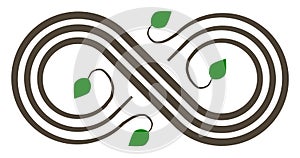 Infinity flourish symbol icon - tree, isolated - vector