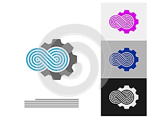 Infinity Gear logo vector template, Creative Infinity logo design concept