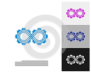 Infinity Gear logo vector template, Creative Infinity logo design concept