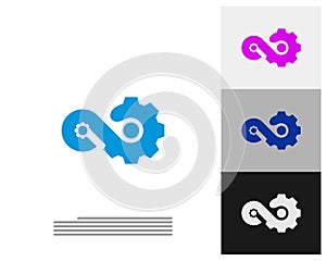 Infinity Gear logo vector template, Creative Infinity logo design concept