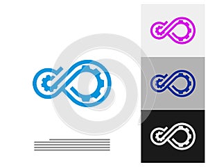 Infinity Gear logo vector template, Creative Infinity logo design concept