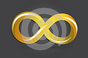 Infinity gold symbol icon vector