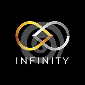 Infinity golden logo business vector