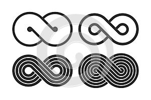 Infinity graphic symbols set