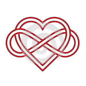 Infinity heart logo symbol for eternal bond, balance, focus, harmony, kundalini, commitment,  divine power