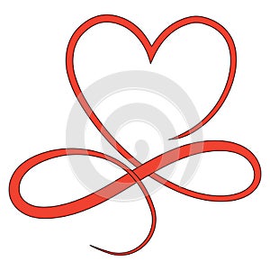 Infinity heart symbol, infinity love eternal forever, endless heart photo