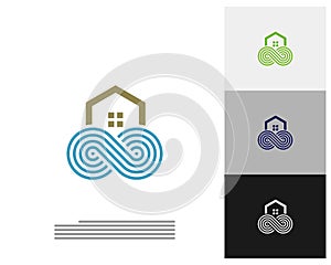 Infinity House logo vector template, Creative Infinity logo design concept