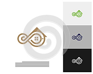 Infinity House logo vector template, Creative Infinity logo design concept