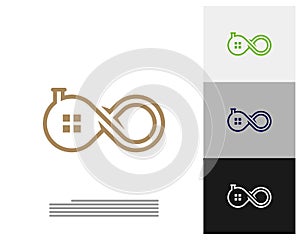 Infinity House logo vector template, Creative Infinity logo design concept