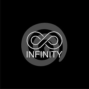 Infinity icon isolated on dark background
