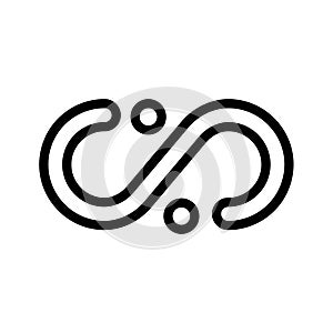 Infinity icon in trendy line style design. Vector graphic illustration. Unlimited symbols for website, logo, app and interface