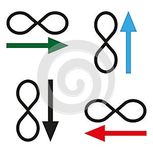Infinity icons set in modern style. Geometric element. Vector illustration. stock image.